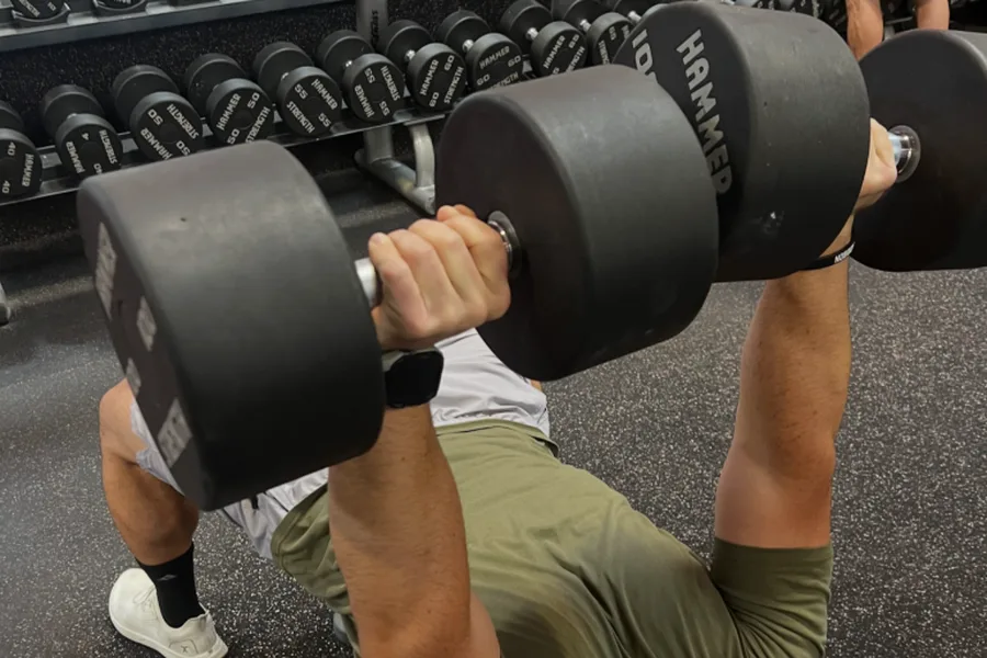 Branden training in the gym